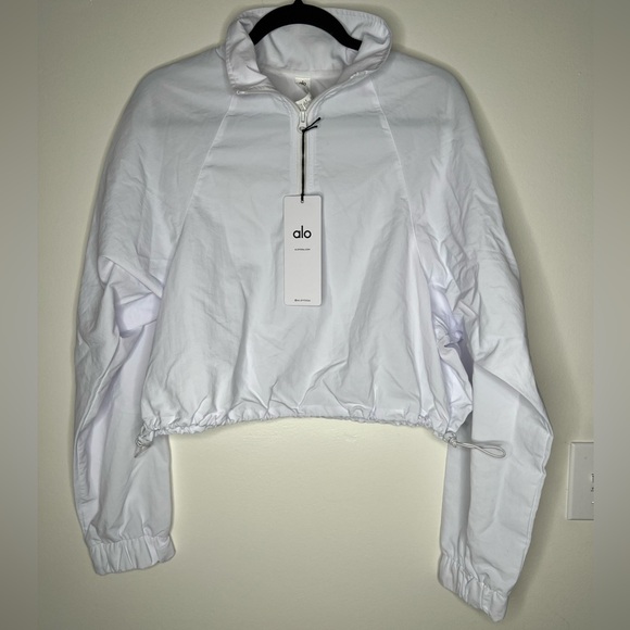 Alo Yoga-Cropped 1/4 Zip Alumni Pullover - Picture 1 of 3